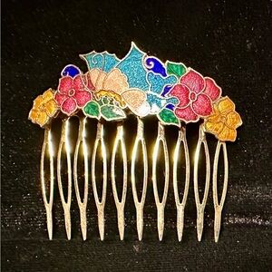 70s vintage gold tone hair combs